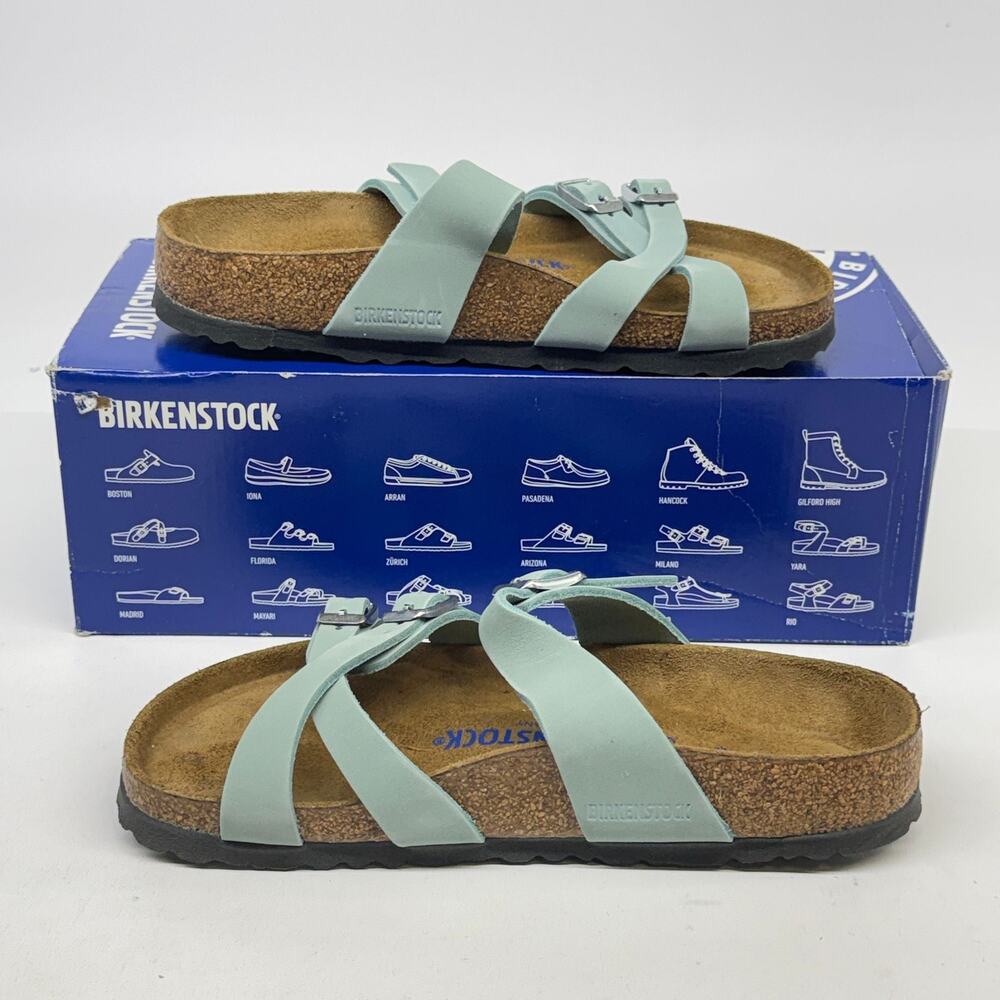 Birkenstock Franca Leather Sandals Faded Aqua Size 5 Women’s New